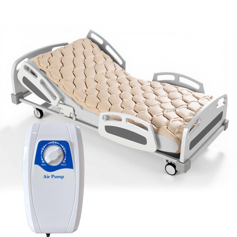 Alternating Air Pressure Mattress for Bed Sore Prevention and Pressure Ulcer Relief, Hospital & Home Use Bed Bubble Pad Cushion, Medical Mattress Topper with Electric Quiet Pump System